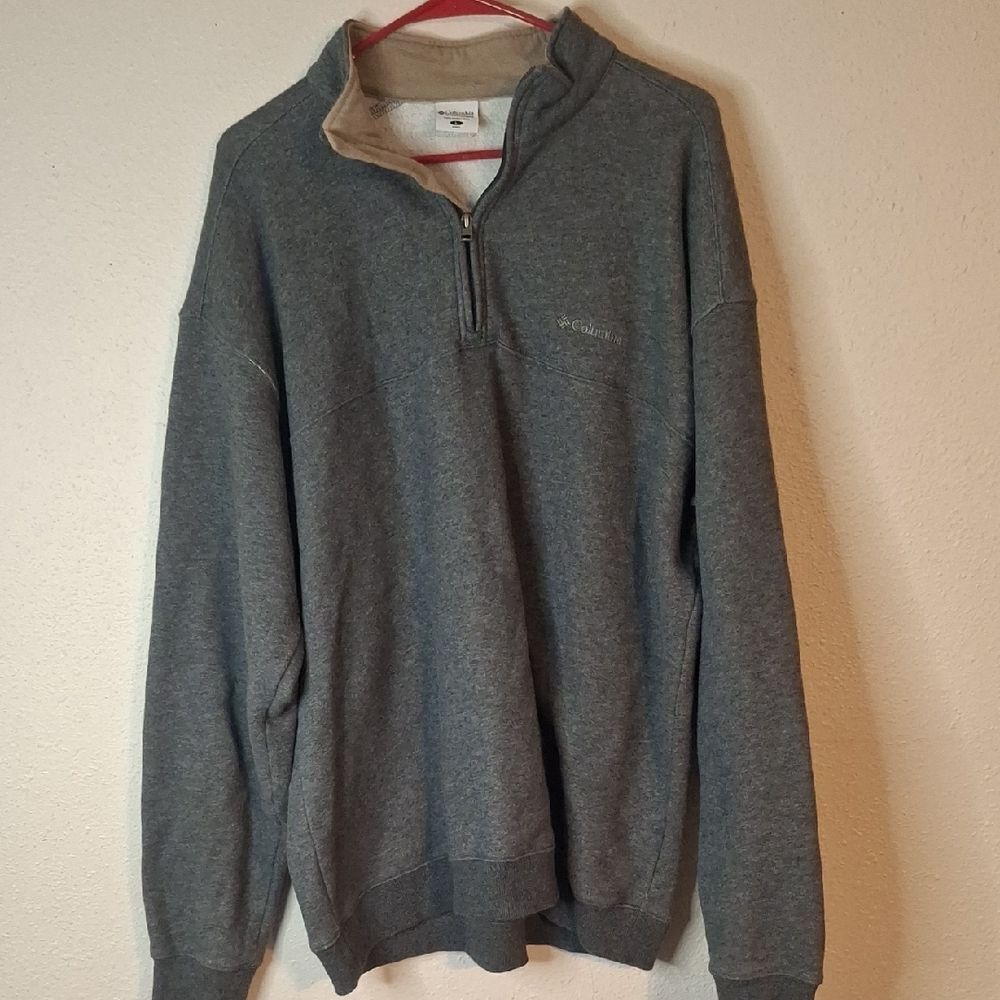 Columbia Men's Gray Quarter-Zip Sweater size large